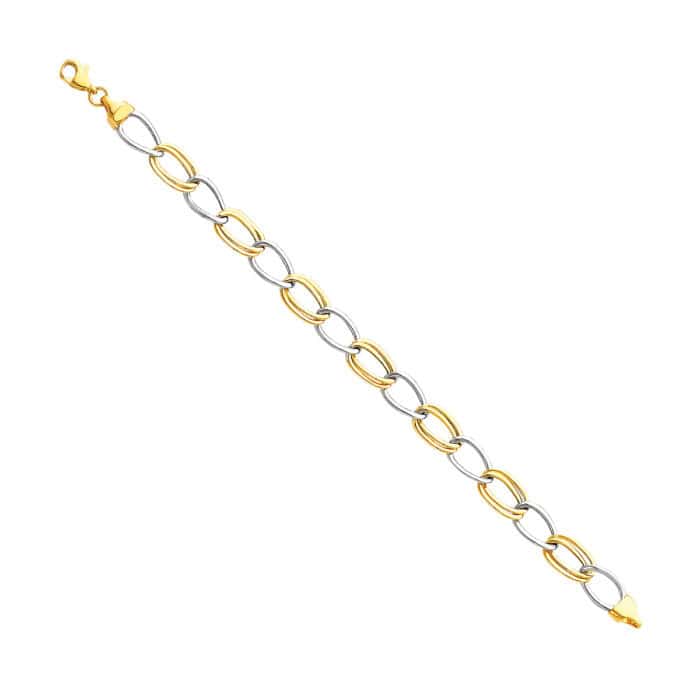 14K Tri Color Gold Stampato Bracelet - 7.25"