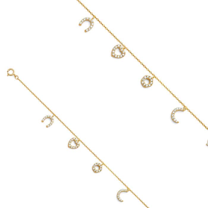 14K Yellow Gold Light Cubic Zirconia Chain Bracelet - 7+1" - Image 2