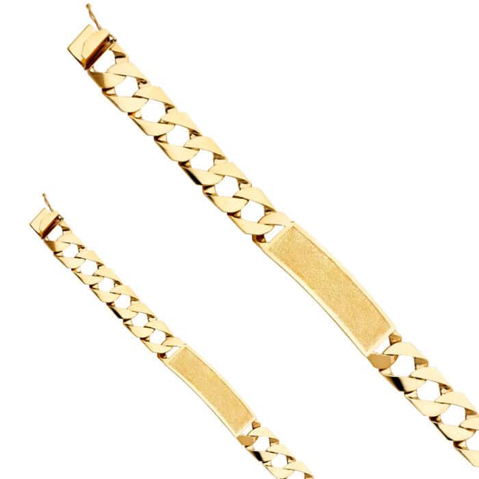 14K Yellow Gold Cuban Link ID Bracelet - 8.5" - Image 2