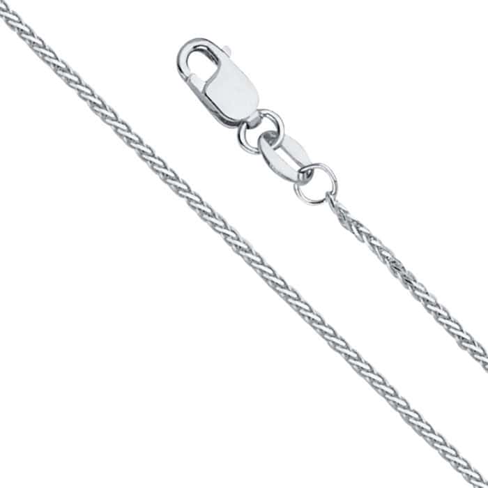 14K White Gold 1 mm 8 Diamond Cut  Round Wheat Shiny