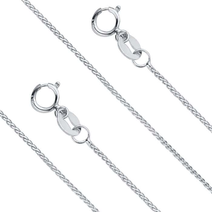 14K White Gold 0.8 mm 8 Diamond Cut  Round Wheat Shiny - Image 2