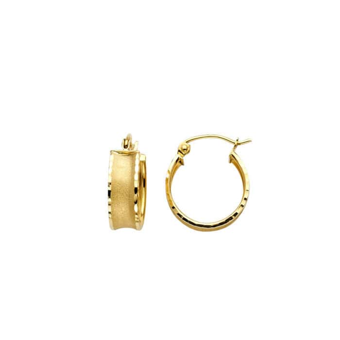 14K Yellow Gold 5mm Hoop Earrings