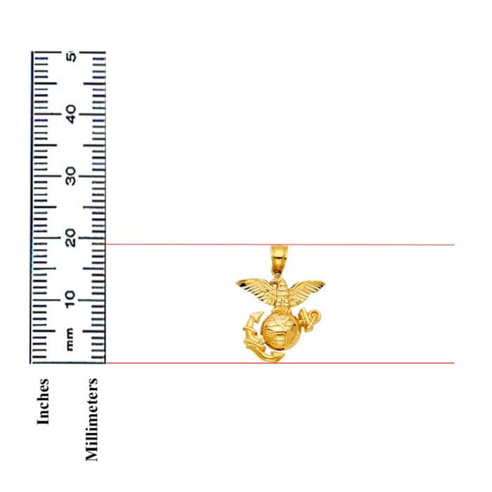 14K Yellow Gold USA Logo Pendant - Image 2