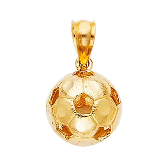 14K Yellow Gold Soccer Ball Pendant