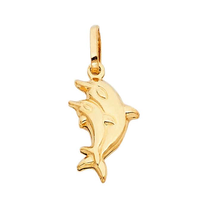 14K Yellow Gold Dolphin Pendant
