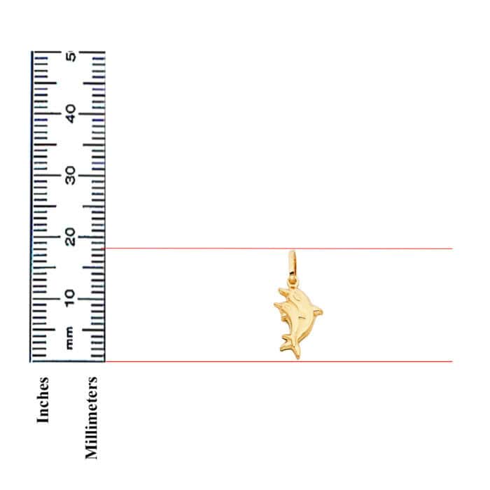 14K Yellow Gold Dolphin Pendant - Image 2
