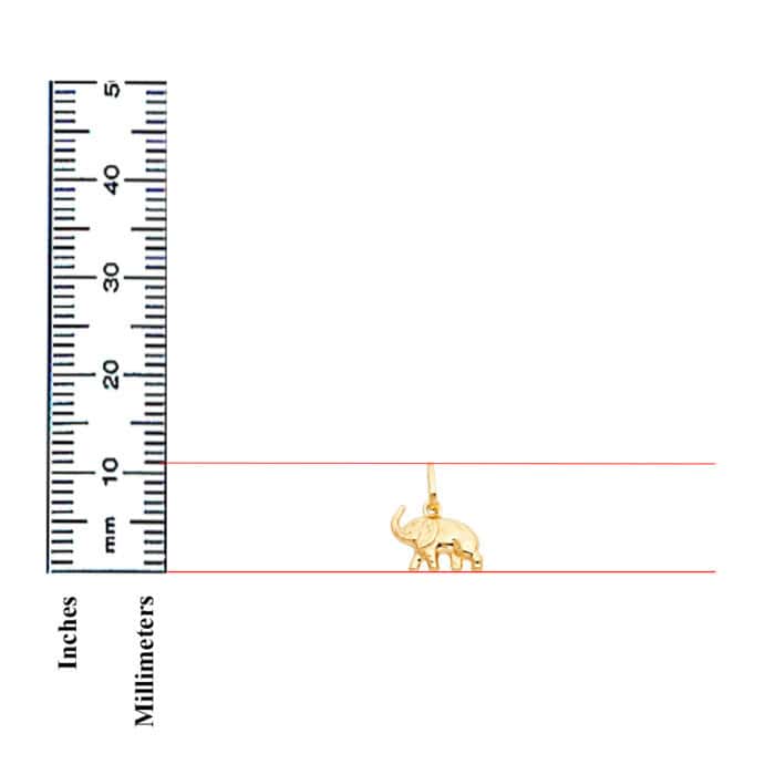 14K Yellow Gold Elephant Pendant - Image 2