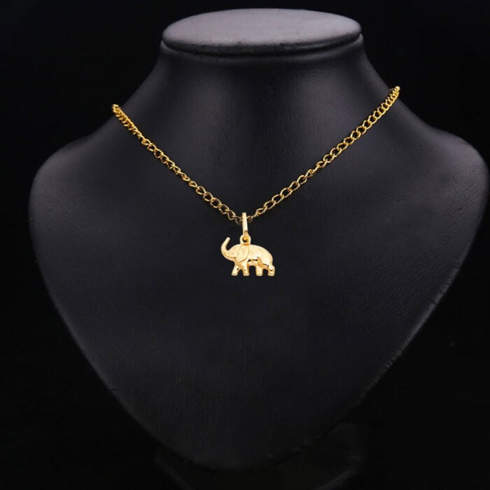 14K Yellow Gold Elephant Pendant - Image 3