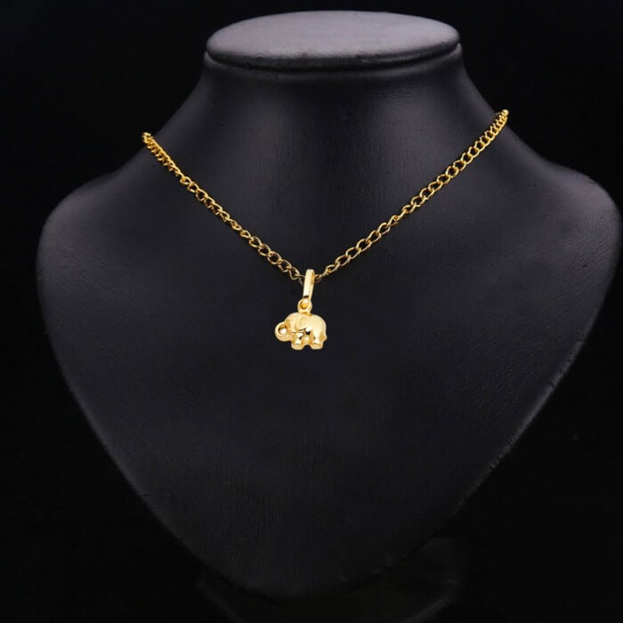 14K Yellow Gold Elephant Pendant - Image 3