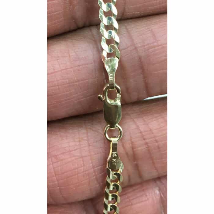 14K Yellow Gold 4 mm Cuban Concave Chain - Image 4