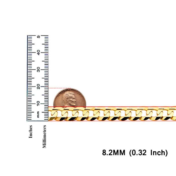 14K Yellow Gold 5.9 mm Cuban Concave Chain - Image 3