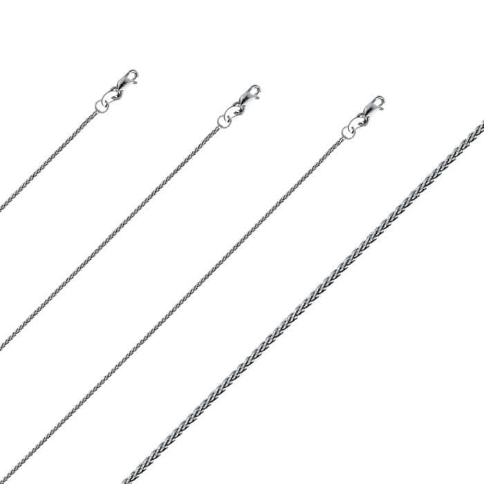 14K White Gold 1.1 mm Wheat Chain - Image 2