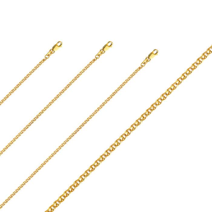 14K Yellow Gold 2 mm Flat Open Wheat Chain - Image 2