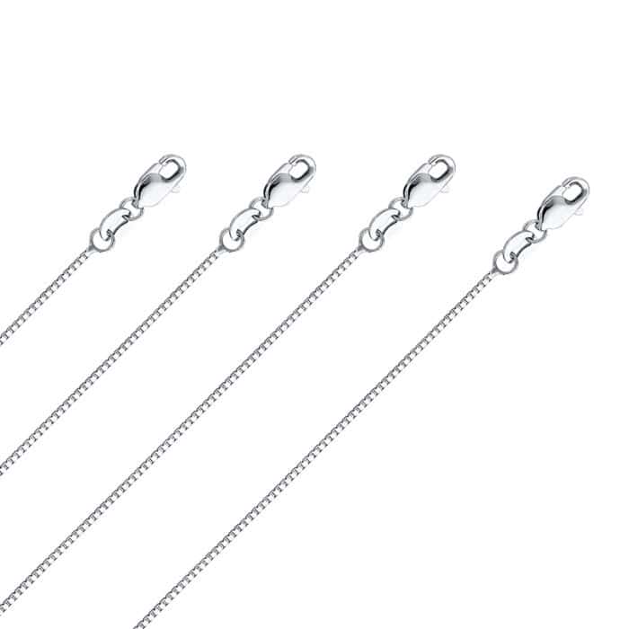 14K White Gold 0.8 mm Box Chain - Image 2