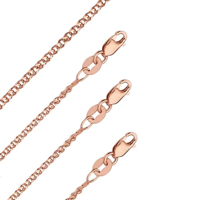 14K Rose Gold 1.5 mm Flat Wheat Open Wheat - Image 2