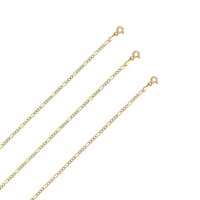 14K Yellow Gold 2.1 mm Figaro 3+1 WP Chain - Image 2