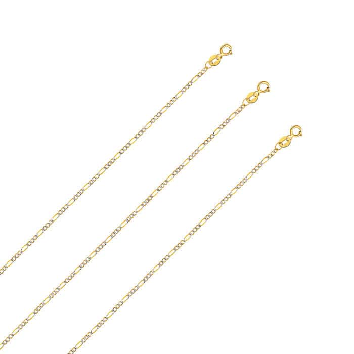 14K Yellow Gold 1.8 mm Figaro 3+1 WP Chain - Image 2