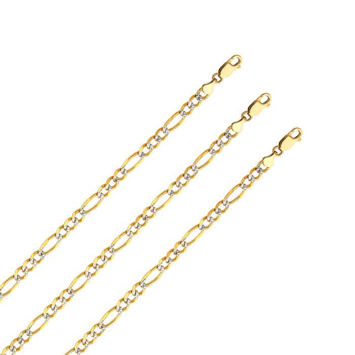 14K Yellow Gold 4.7 mm Figaro 3+1 WP Chain - Image 3