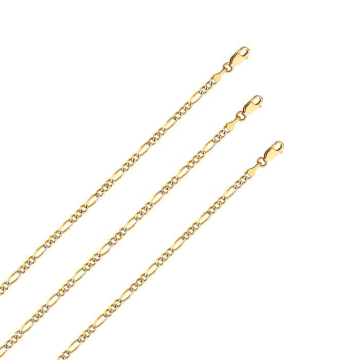 14K Yellow Gold 3.1 mm Figaro 3+1 WP Chain - Image 3