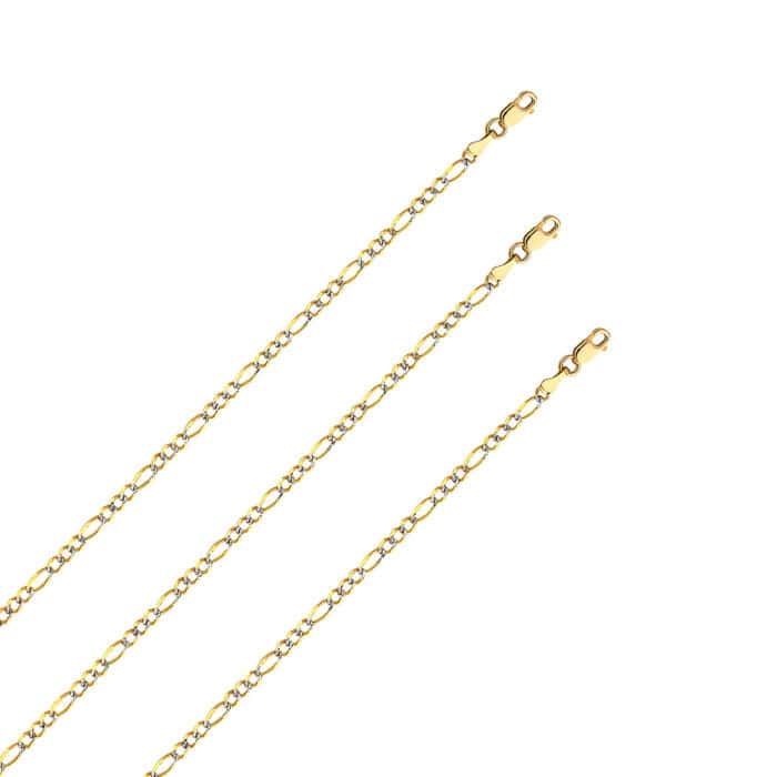 14K Yellow Gold 2.7 mm Figaro 3+1 WP Chain - Image 2