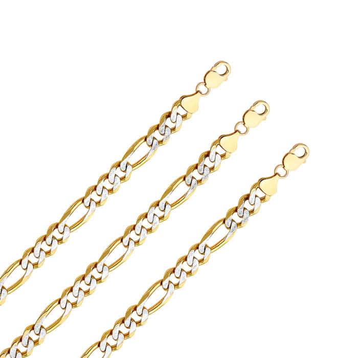 14K Yellow Gold 11.3 mm Figaro 3+1 WP Chain - Image 2