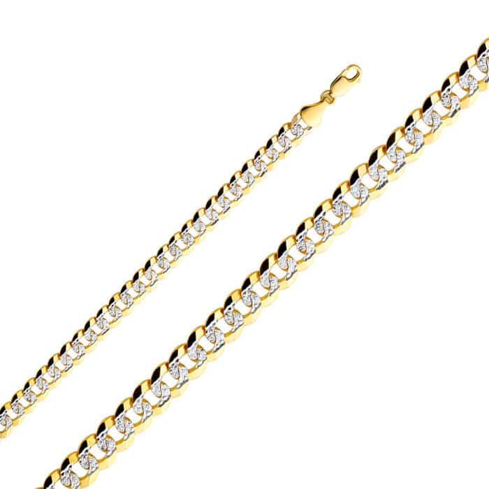 14K Yellow Gold 8.2 mm Cuban WP Chain