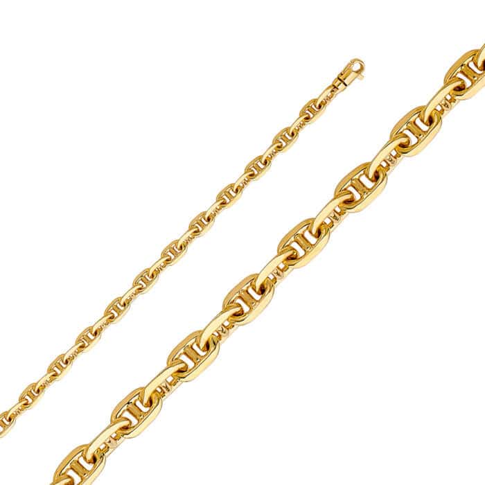 14K Yellow Gold 5.3 mm Assorted Handmade Chain