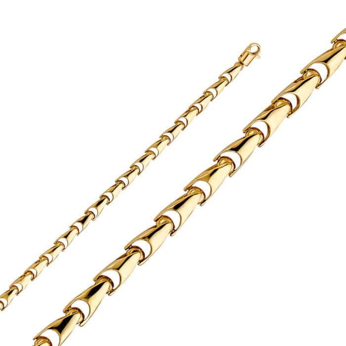 14K Yellow Gold 5.1 mm Assorted Handmade Chain