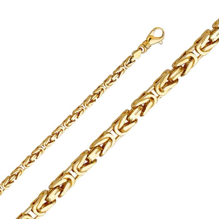 14K Yellow Gold 4.7 mm Assorted Handmade Chain