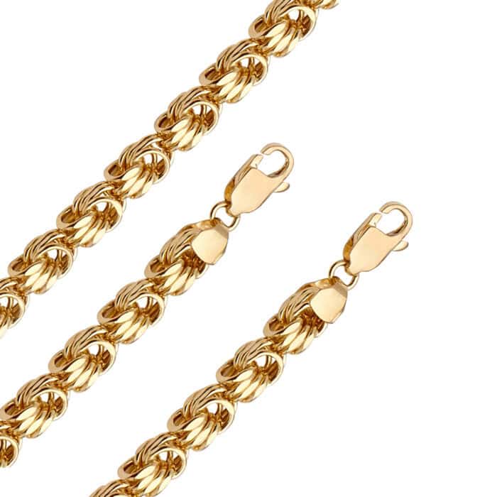 14K Yellow Gold  5.3 mm Hollow Square Byzantine - Image 2