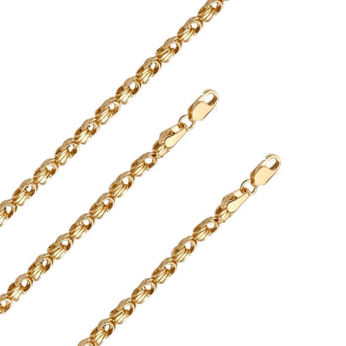 14K Yellow Gold 2.5 mm Hollow Square Byzantine - Image 2
