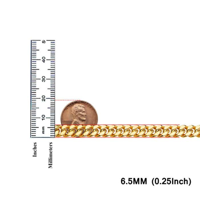 14K Yellow Gold 6.5 mm Hollow  Miami Cuban 180 w/box lock - Image 2