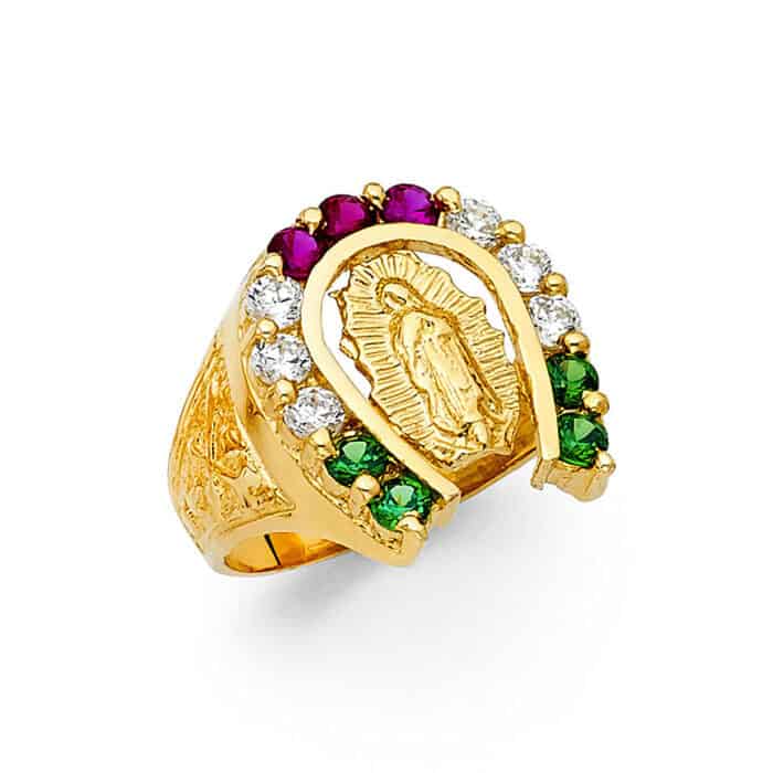 14K Yellow Gold Cubic Zirconia Men's Ring