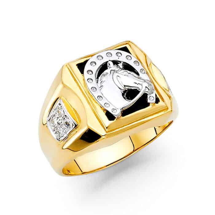 14K Yellow Gold Onyx Men's Ring