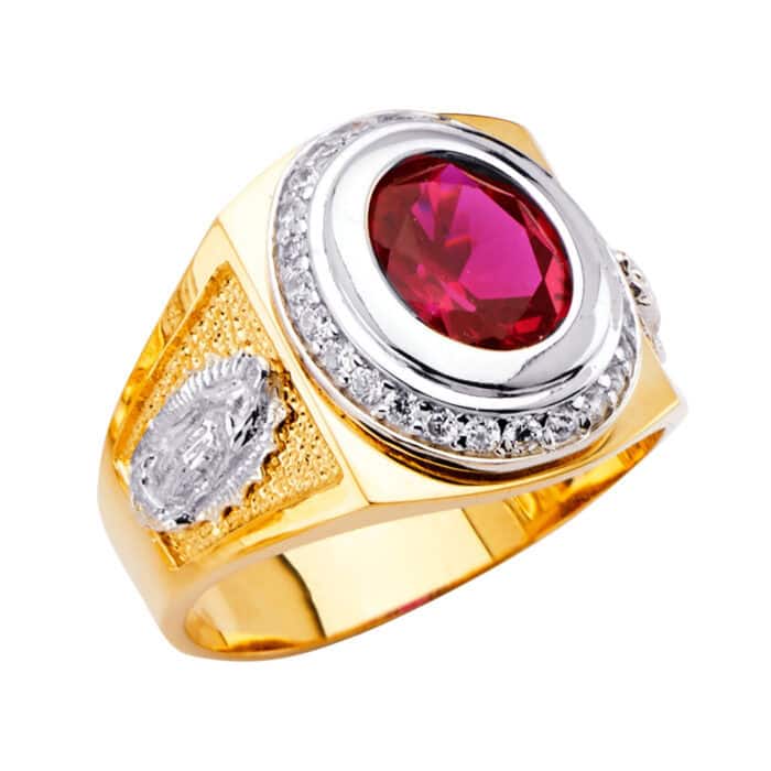14K Two Tone Gold  Men's Cubic Zirconia  Ring
