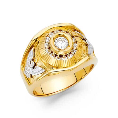 14K Yellow Gold Cubic Zirconia Men's Ring