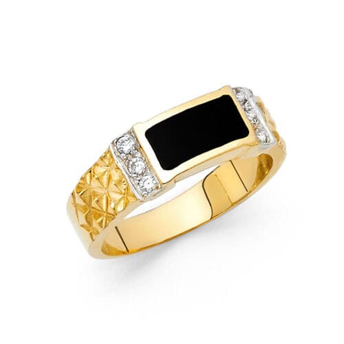 14K Yellow Gold Onyx Ring