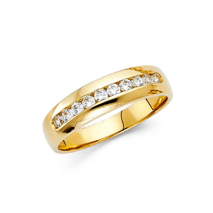 14K Yellow Gold Cubic Zirconia Men's Ring