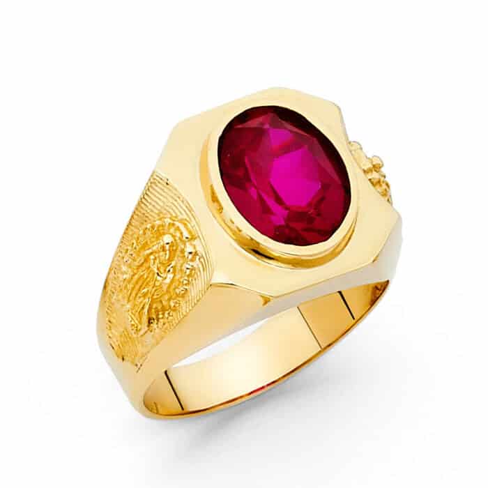 14K Yellow Gold Cubic Zirconia Men's Ring
