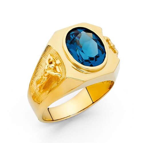 14K Yellow Gold Cubic Zirconia Men's Ring