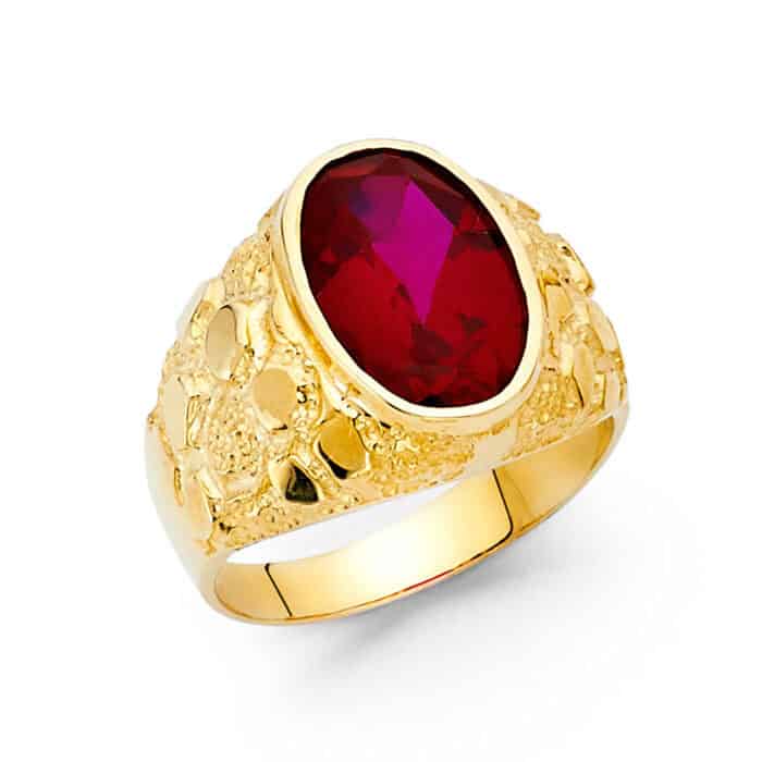 14K Yellow Gold Cubic Zirconia Men's Ring