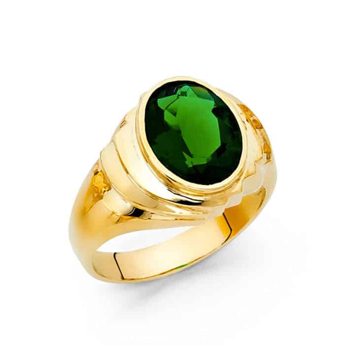 14K Yellow Gold Cubic Zirconia Men's Ring