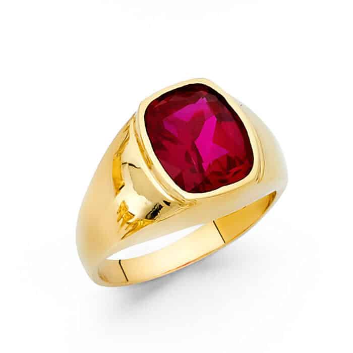 14K Yellow Gold Cubic Zirconia Men's Ring