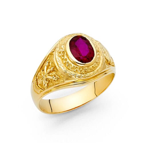 14K Yellow Gold Cubic Zirconia Men's Ring