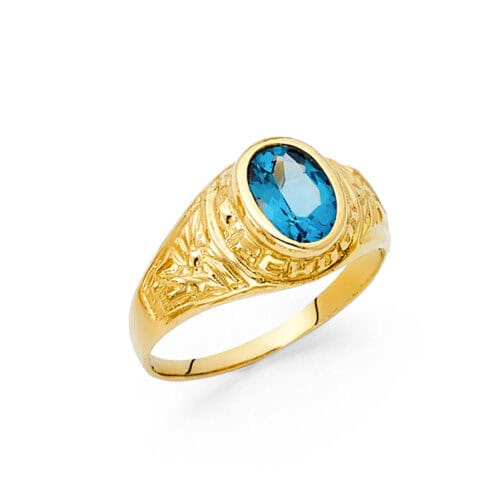 14K Yellow Gold Cubic Zirconia Men's Ring