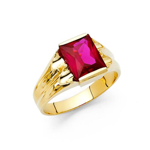 14K Yellow Gold Cubic Zirconia Men's Ring