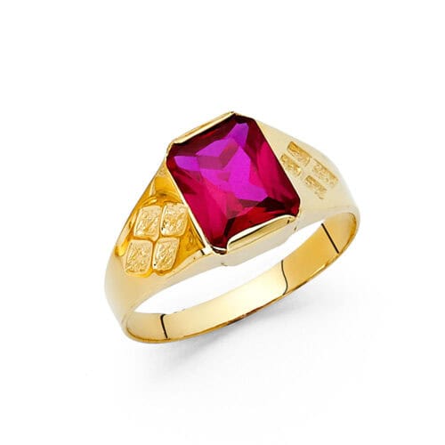 14K Yellow Gold Cubic Zirconia Men's Ring