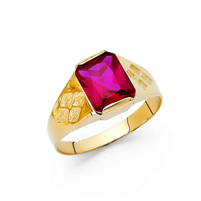 14K Yellow Gold Cubic Zirconia Men's Ring