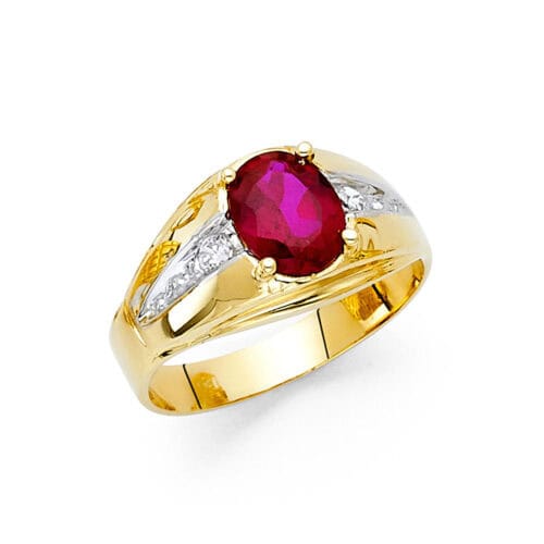 14K Yellow Gold Cubic Zirconia Men's Ring