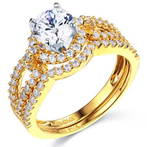 14K Yellow Gold Cubic Zirconia Duo Set